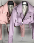Cropped Biker Leather Jacket