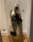khaki green fur gilet