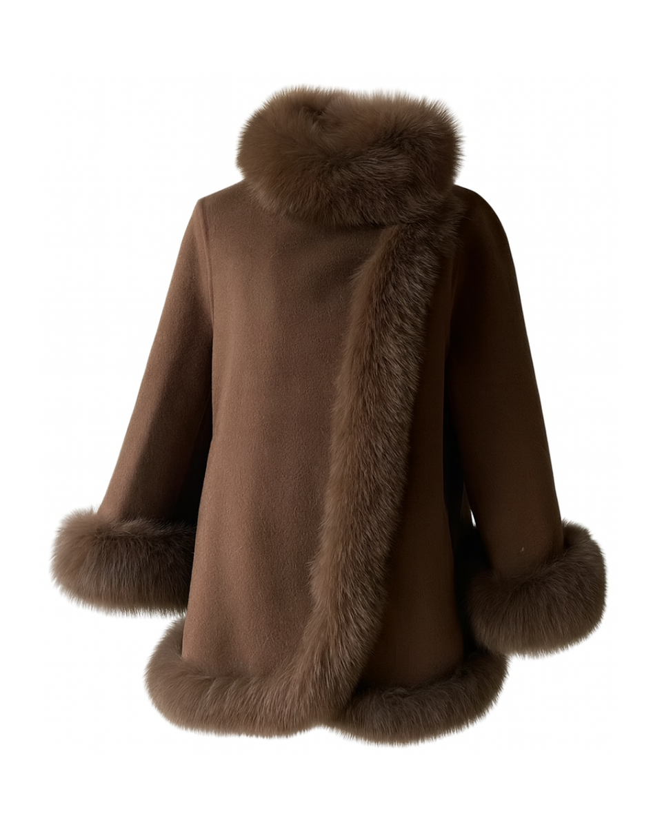 Fur Collar & Cuffs Cashmere Coat - Brown – Dolcie London