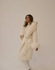 Fur Collar & Cuffs Long Cashmere Coat