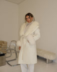 Fur Collar & Cuffs Long Cashmere Coat