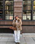 Straight Rows Long Collar Coat