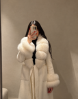 Long Cashmere Coat with Fur Collar & Cuffs
