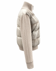 Mink Fur Down Collar Jacket with Knit Sleeve