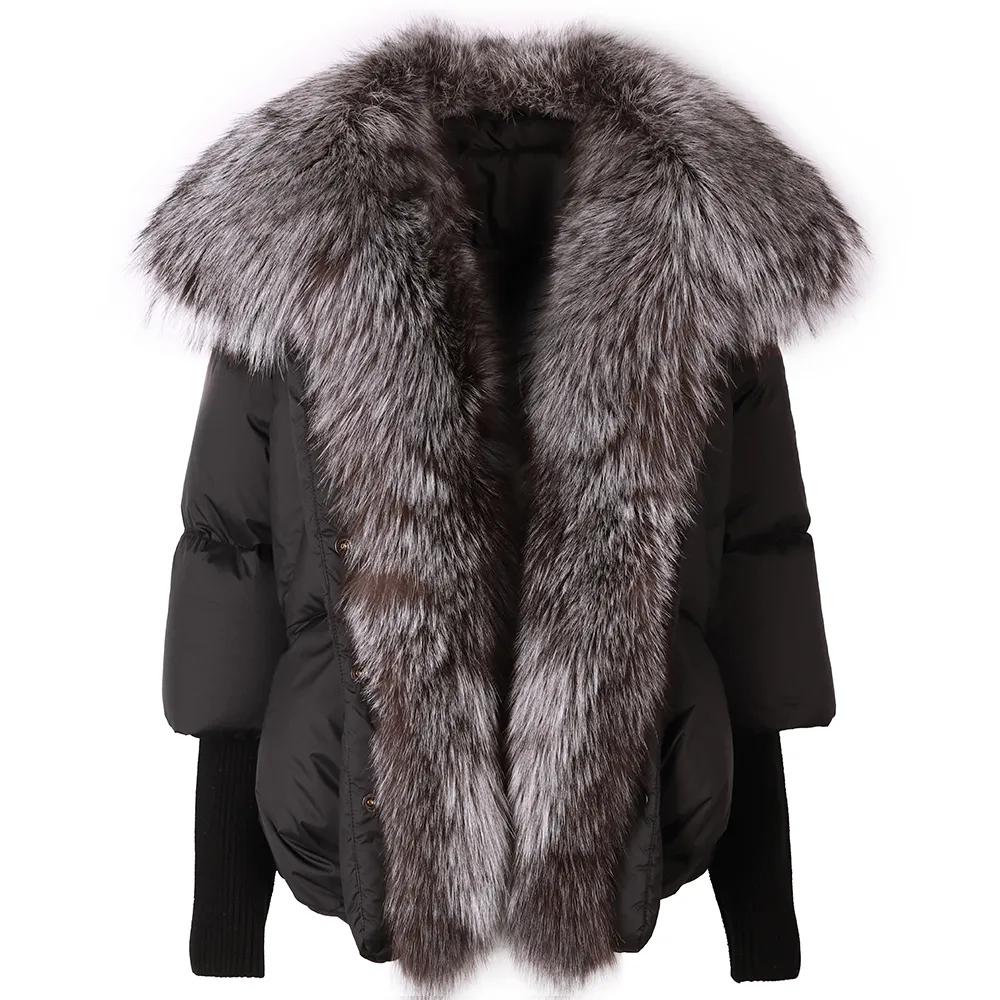 Fox fur trim down coat best sale