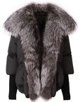 Down Puffer Jacket with Fur Collar