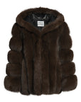 Hooded Straight Rows Long Coat
