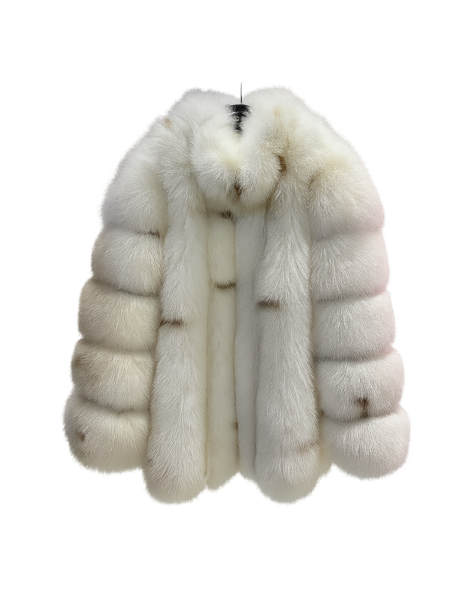 Long Collar Fur Coat - Ivory Mink – Dolcie London