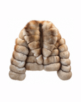 Bubble rows fox fur collar coat in sable – Dolcie London