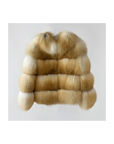 Golden Island fox fur bubble collar coat – view 4