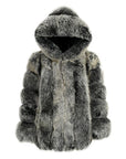 Hooded Straight Rows Long Coat