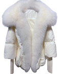Down Puffer Jacket with Fur Collar