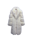 Long fox fur coat with collar in ivory mink – view 4