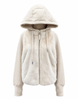Mink Fur Hooded Down Jacket with Knit Sleeve