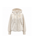White mink fur hooded down jacket – front view