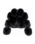Black cropped fox fur collar coat with leather sleeves