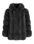 Hooded Straight Rows Long Coat