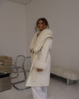 Fur Collar & Cuffs Long Cashmere Coat