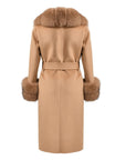 Long Cashmere Coat with Fur Collar & Cuffs