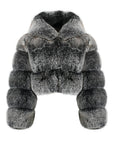 Cropped Mini Hooded Coat - Silver Fox UK8 | S | US4