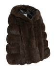Hooded Straight Rows Long Coat