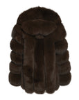 Hooded Straight Rows Long Coat