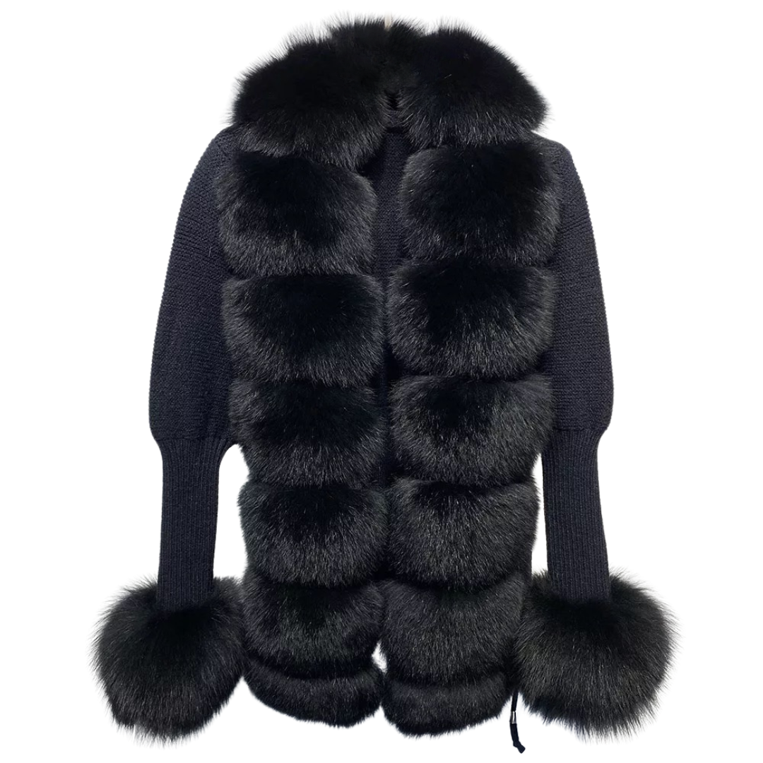 Fur Cardigan with Collar & Cuffs | Free UK, US, EU delivery Fur Cardigan with Collar & Cuffs | Free UK, US, EU delivery