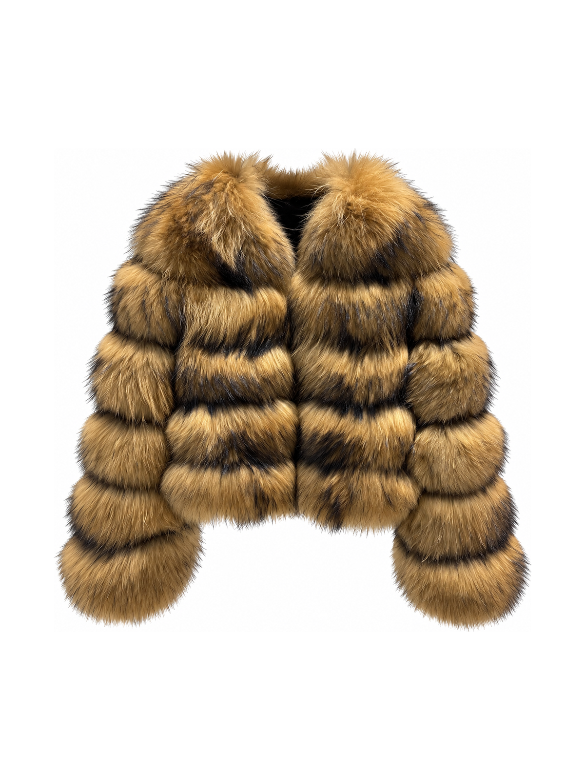 Bubble cropped raccoon fur coat – Dolcie London