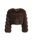Bubble mini cropped fox fur coat – Dolcie London
