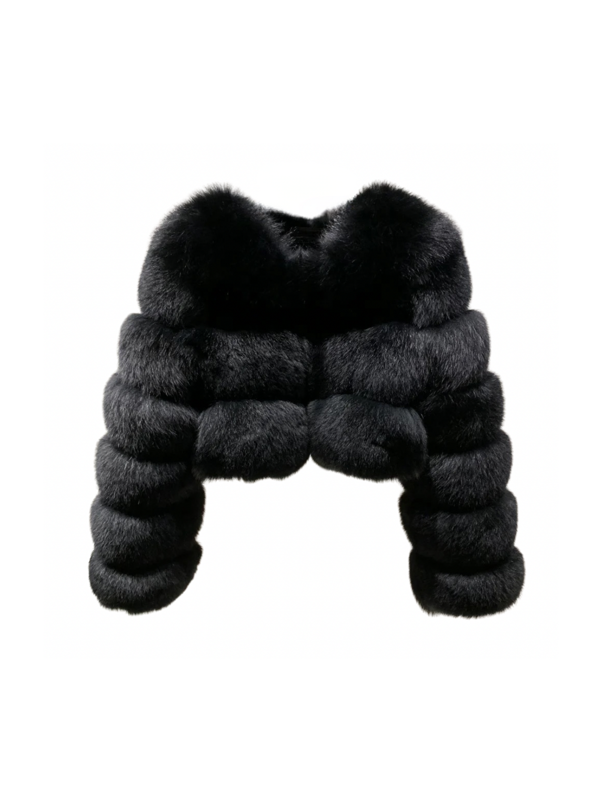 Bubble mini cropped fox fur coat – view 3