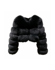 Bubble mini cropped fox fur coat – view 3