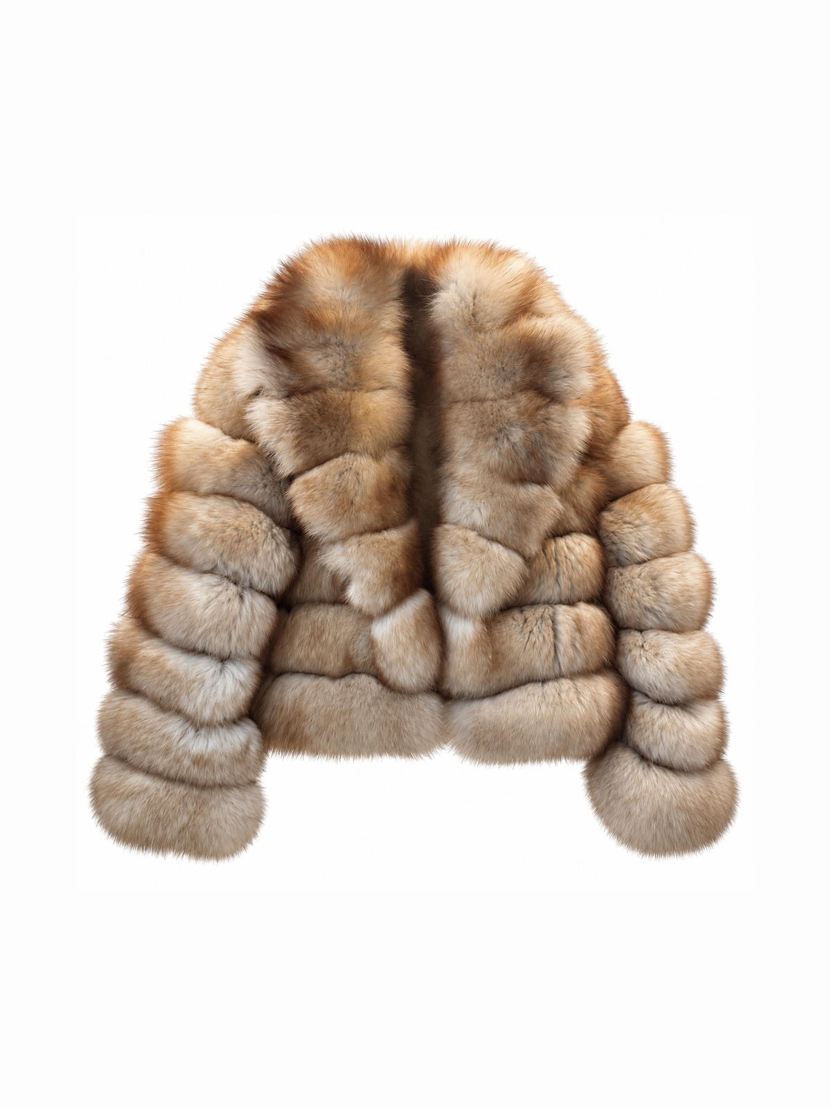 Bubble rows fox fur collar coat in sable – Dolcie London