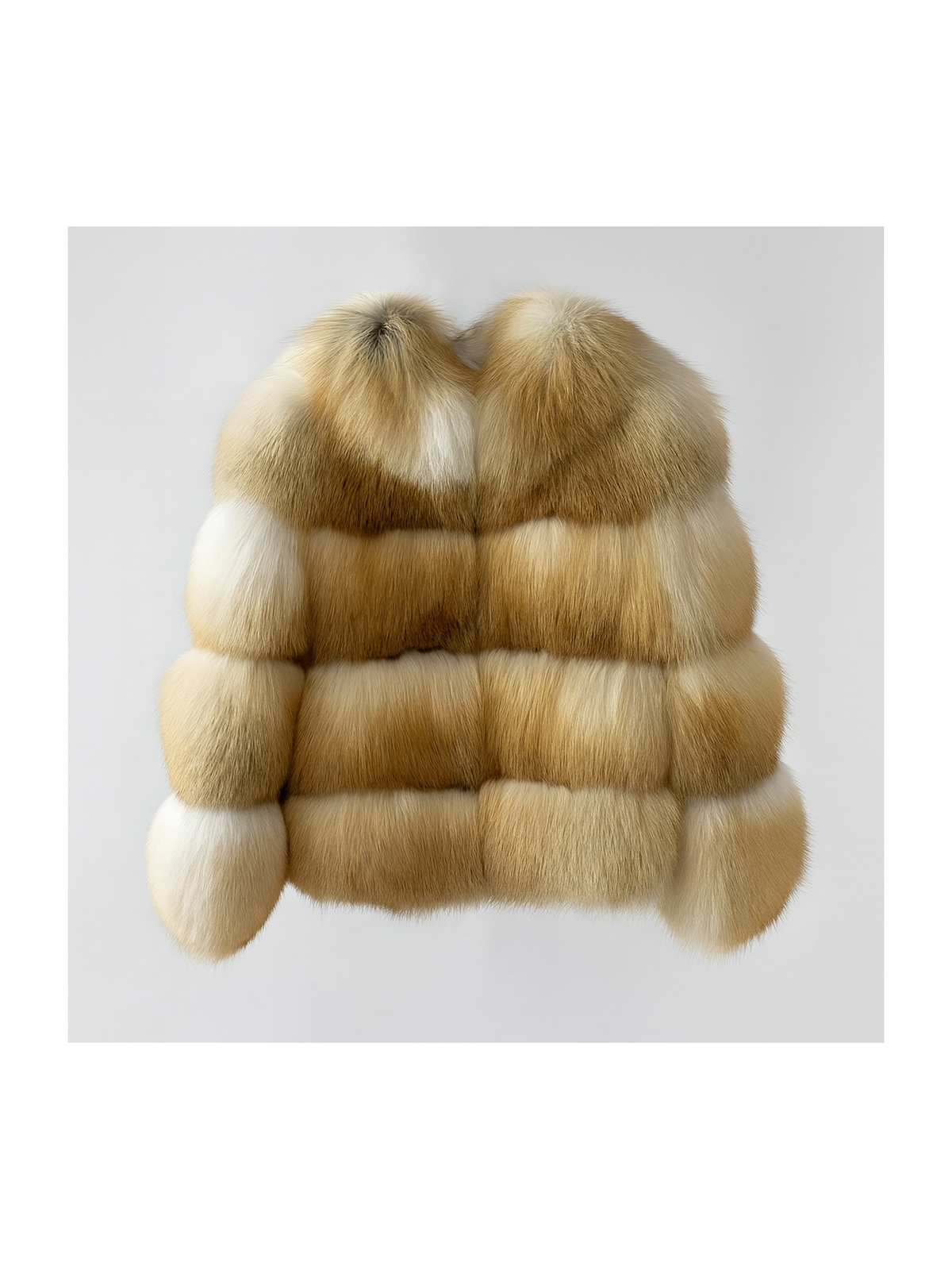 Golden Island fox fur bubble collar coat – view 4