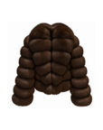 Bubble rows fox fur collar coat in dark brown