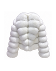 Bubble rows fox fur collar coat in winter white