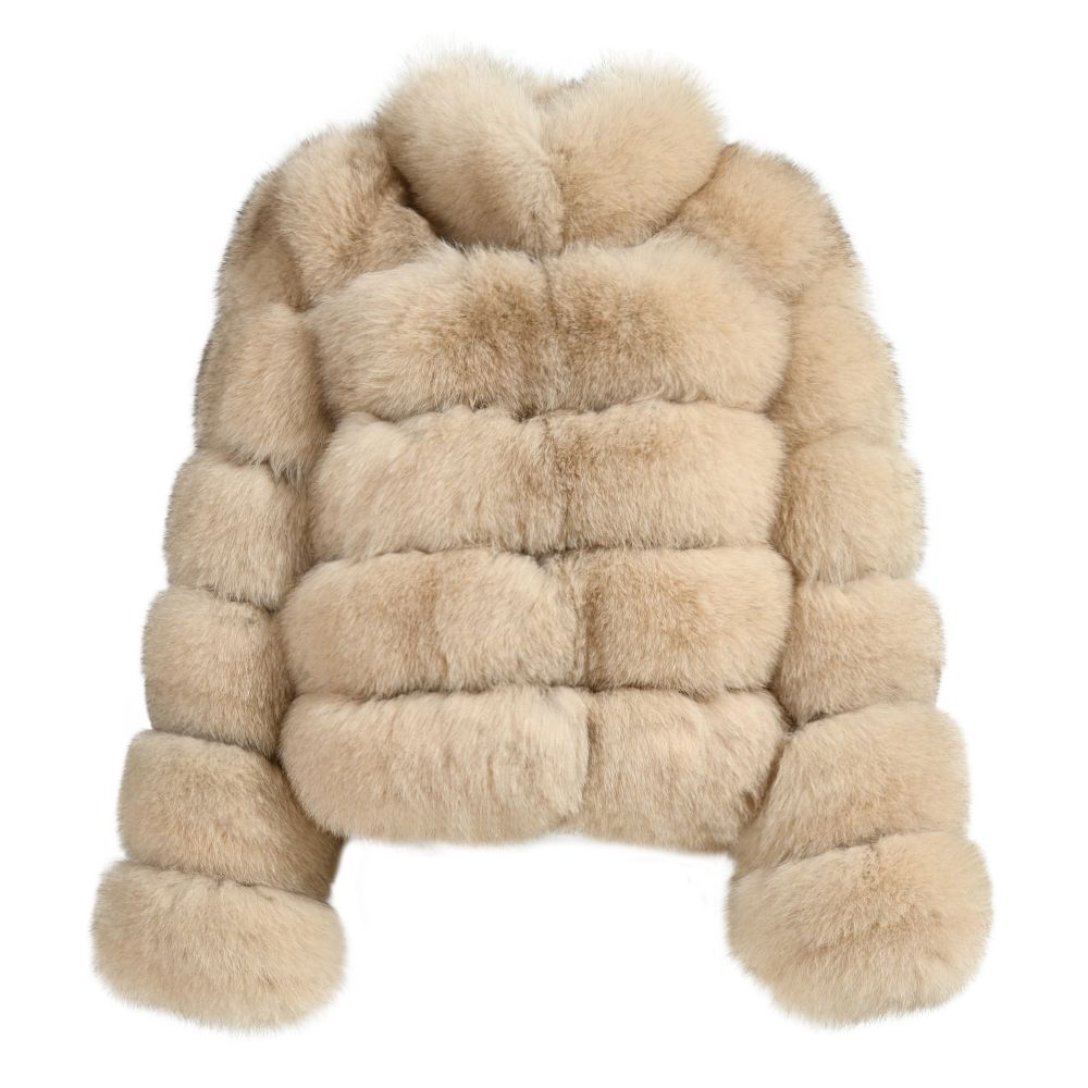 beige cream neutral fur coat for women luxury high quality