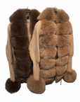 Real fox fur cardigan for women. Fur trimmed knitted cardigan. Luxury natural fox fur cardigan with collar & cuffs. Knitwear with fur. Detachable, removable fur made with a stretchy wool cardigan. Free UK, EU & USA delivery.  Fur coat. Women's knitwear. Fur trimmed knitwear cardigan. Real fur coats. Fur coats. Winter coats women's. Fur jackets womenswear. Luxury fur jacket. Premium high quality fur coats. camel fur coat. camel coat. brown fur coat. brown jacket womens