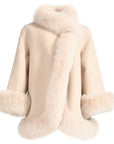 Fur Collar & Cuffs Cashmere Coat | Beige