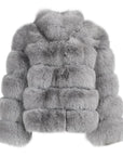 grey fur coat