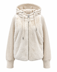 Mink Fur Hooded Down Jacket with Knit Sleeve