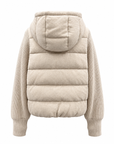 Mink Fur Hooded Down Jacket with Knit Sleeve