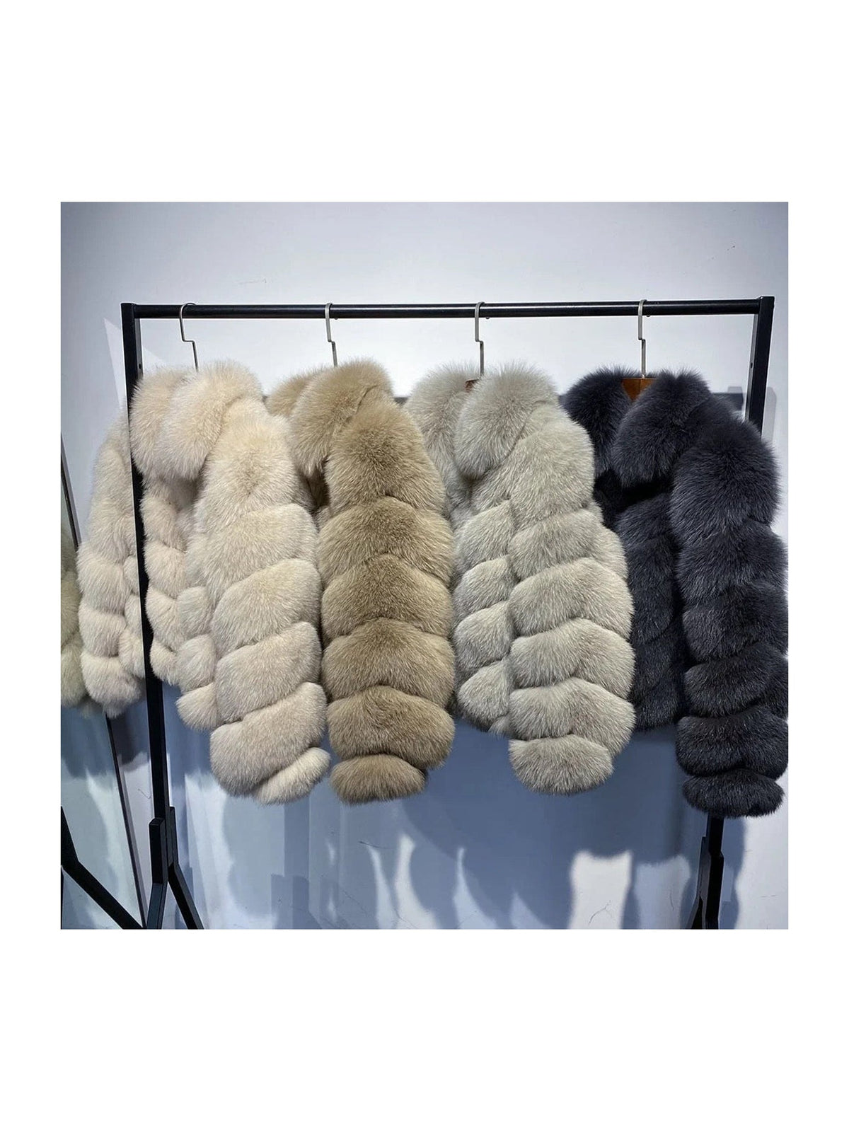 Overlap fox fur coat with collar – Dolcie London