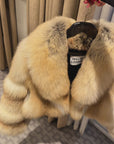 Straight Rows Collar Coat - Golden Fox