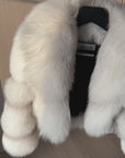 Straight Rows Collar Coat - Cross Fox