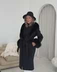 Fur Collar & Cuffs Long Cashmere Coat